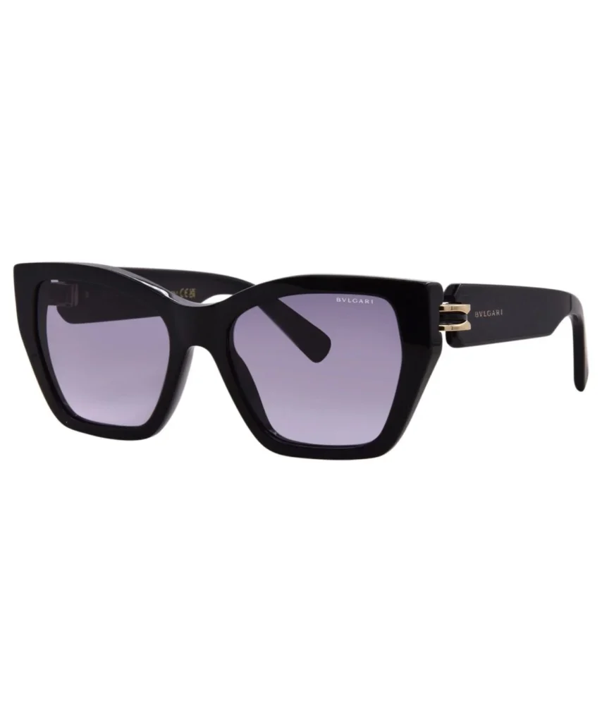Bvlgari B.Zero1 BV40097I 01B Sunglasses Women's Shiny Black/Grey Gradient 54mm