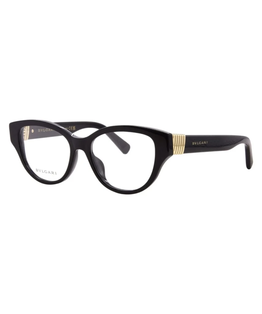 Bvlgari Tubogas BV50075I 001 Eyeglasses Women's Shiny Black Full Rim 52-16-140