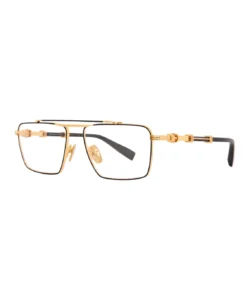 Balmain Brigade-VI BPX-149A Eyeglasses Gold/Black Full Rim Square Shape 56mm