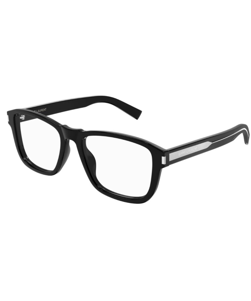 Saint Laurent Opt SL 710 001 Eyeglasses Men's Black/Crystal Full Rim 54-18-145