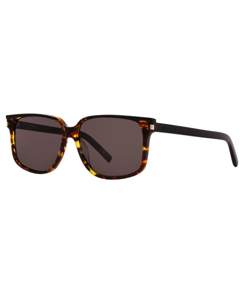 Saint Laurent SL-599 005 Sunglasses Men's Black/Havana/Grey Square Shape 58mm