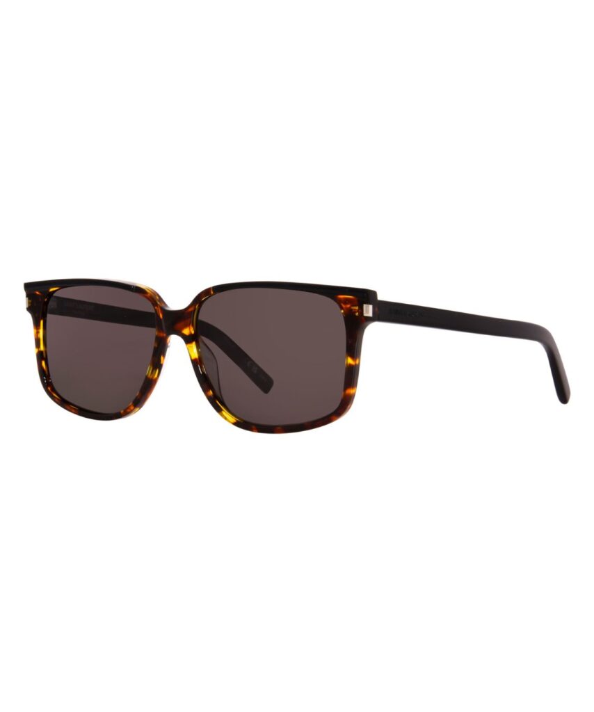 Saint Laurent SL-599 005 Sunglasses Men's Black/Havana/Grey Square Shape 58mm