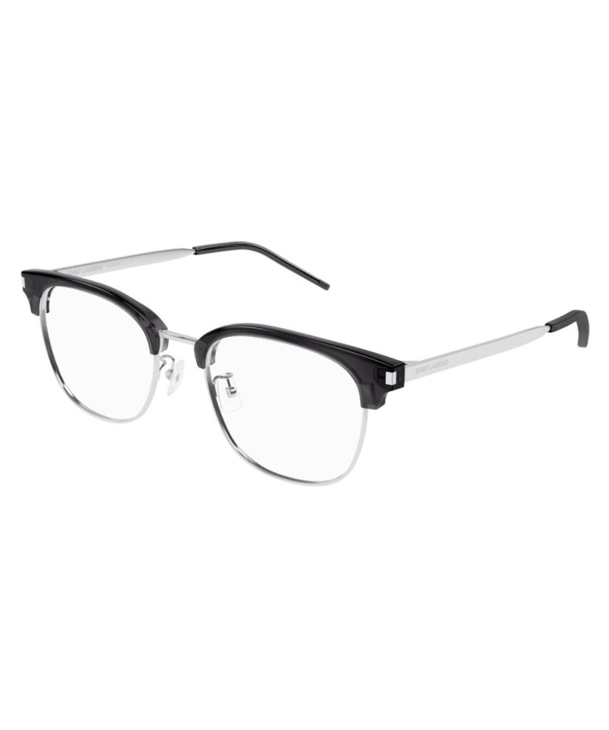 Saint Laurent SL 649/F 004 Eyeglasses Men's Grey/Silver Full Rim 54-20-145