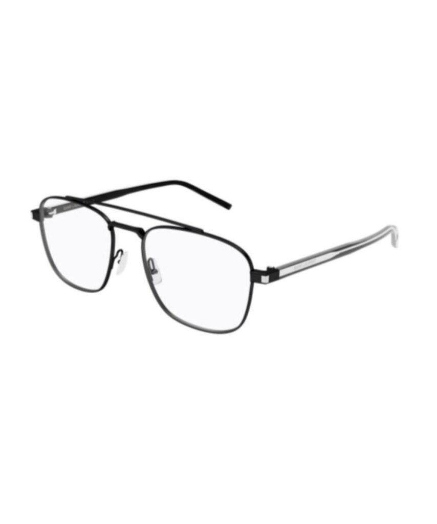 Saint Laurent SL 665 001 Eyeglasses Men's Black/Crystal Full Rim 56-18-145