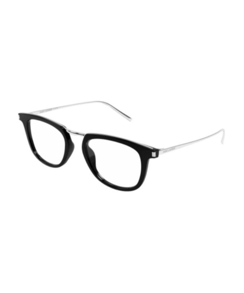 Saint Laurent SL 753 001 Eyeglasses Men's Black/Silver Full Rim 50-20-145