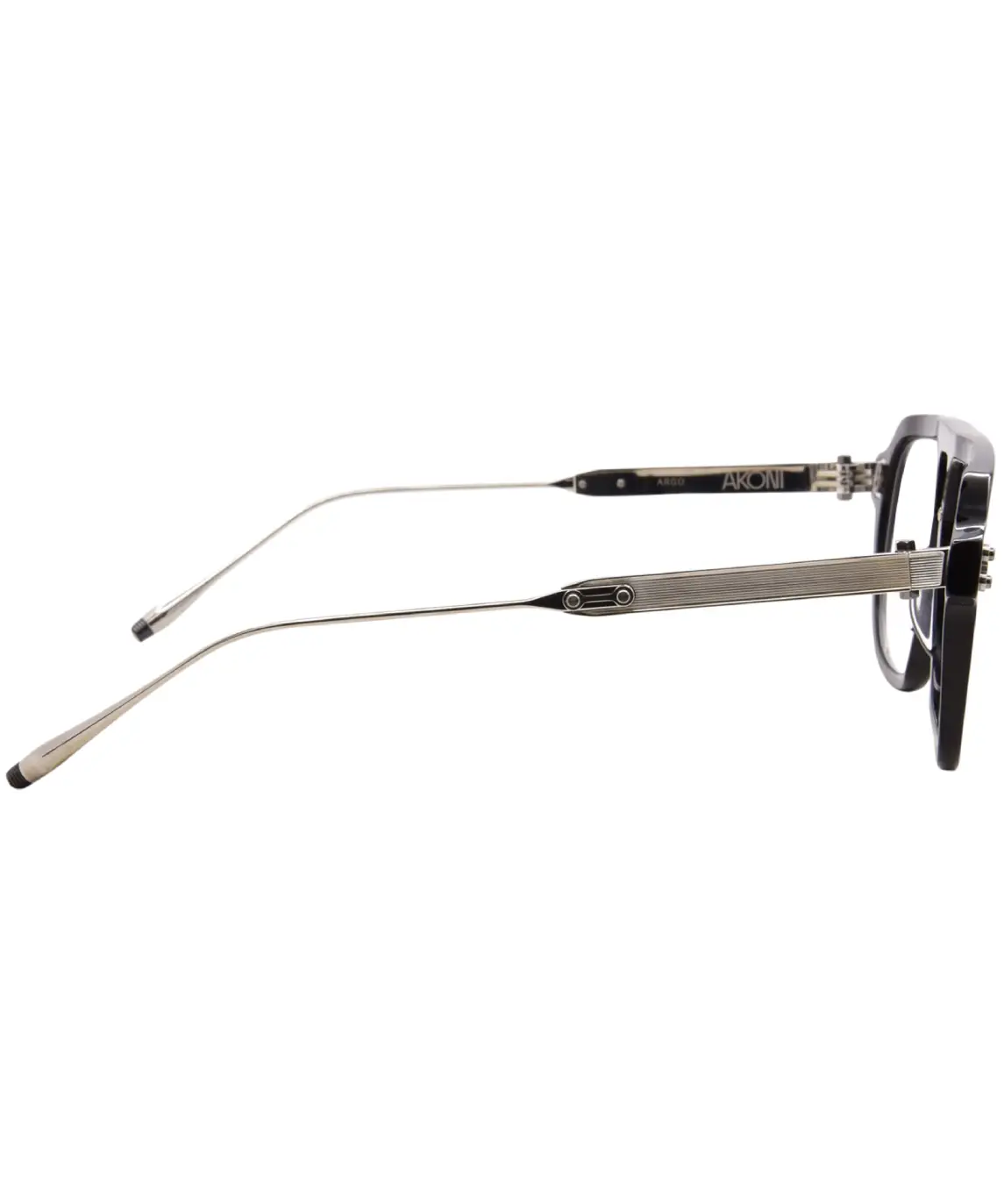 Akoni Argo AKS-538A Eyeglasses Black/Shiny Palladium Full Rim Pilot 55-17-145 - Image 8