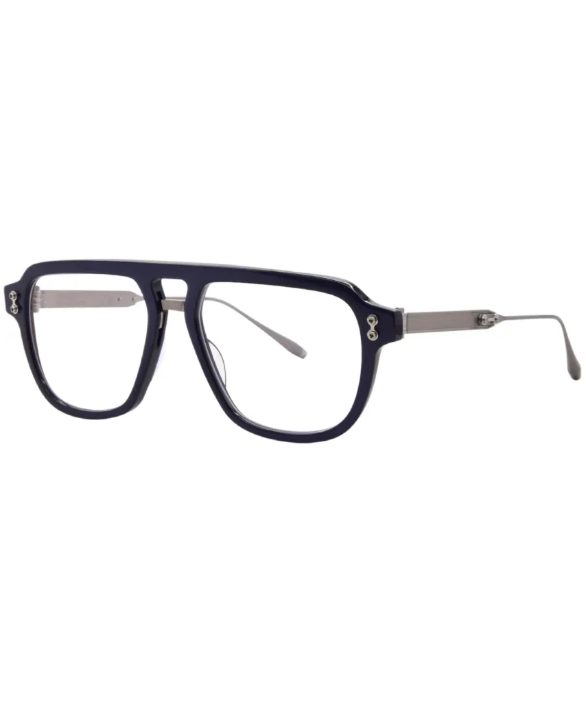 Akoni Argo AKS-538A Eyeglasses Black/Shiny Palladium Full Rim Pilot 55-17-145