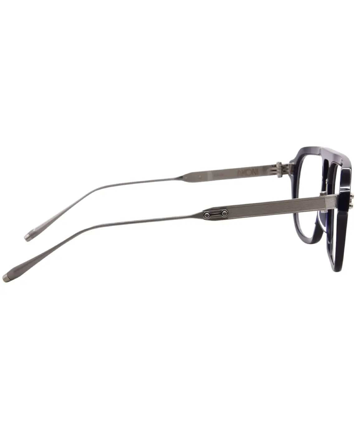 Akoni Argo AKS-538A Eyeglasses Black/Shiny Palladium Full Rim Pilot 55-17-145 - Image 3