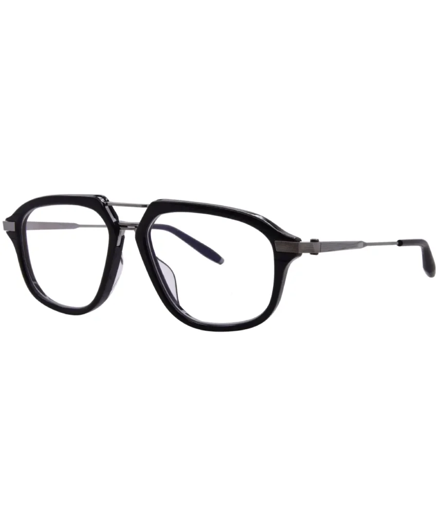 Akoni Iras AKX-524A Titanium Eyeglasses Brushed Black/Palladium Full Rim 56mm