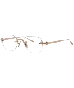 Akoni Juno-One AKX-308B Titanium Eyeglasses Gold Rimless Square Shape 47-22-145