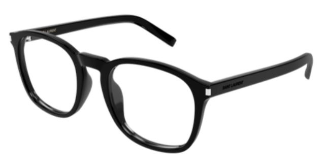 Saint Laurent SL 818 001 Eyeglasses Women's Black Full Rim Round Shape 52-21-145 - Image 3