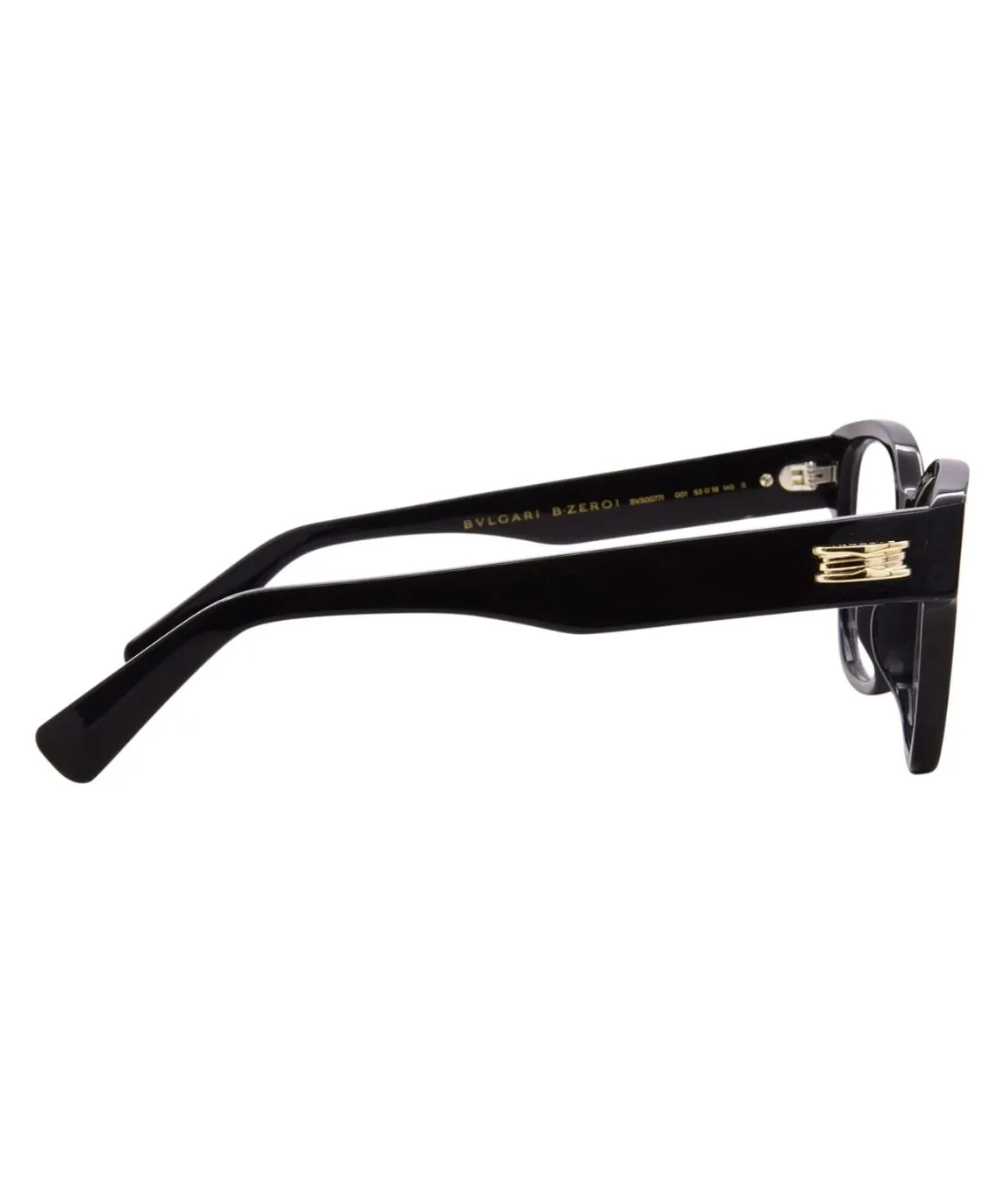 Bvlgari BV50077I 001 Eyeglasses Women's Shiny Black Full Rim 53-18-145 - Image 4