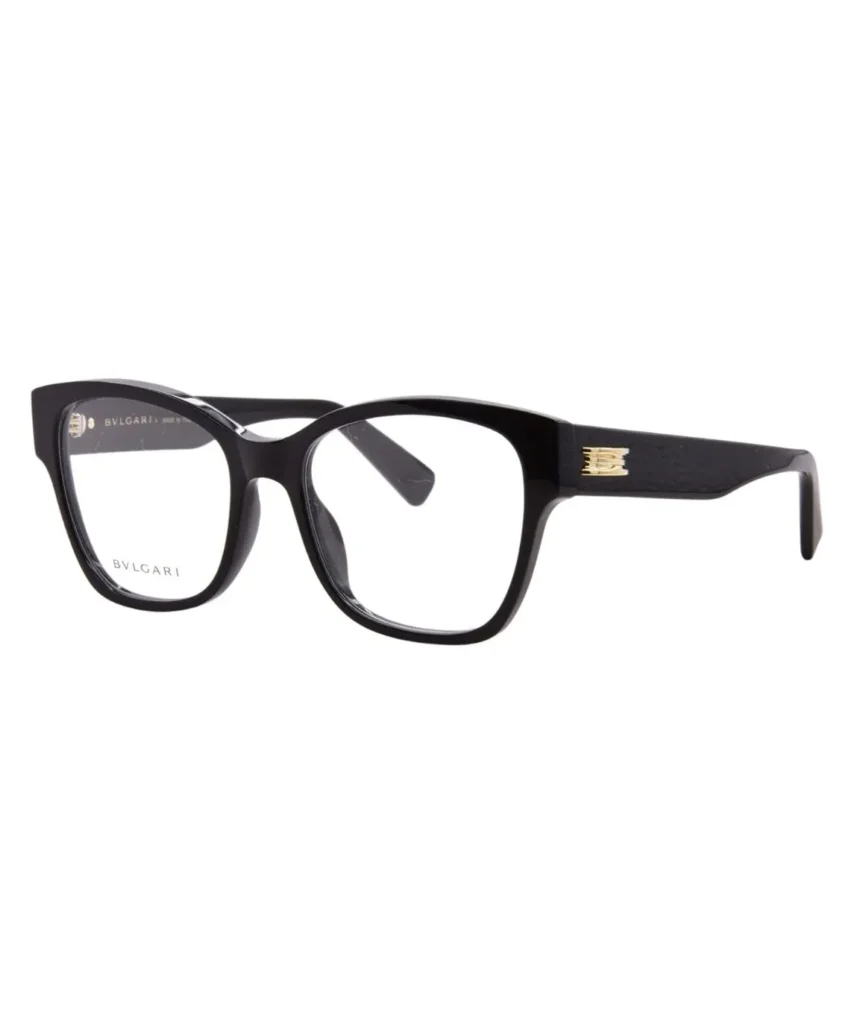 Bvlgari BV50077I 001 Eyeglasses Women's Shiny Black Full Rim 53-18-145