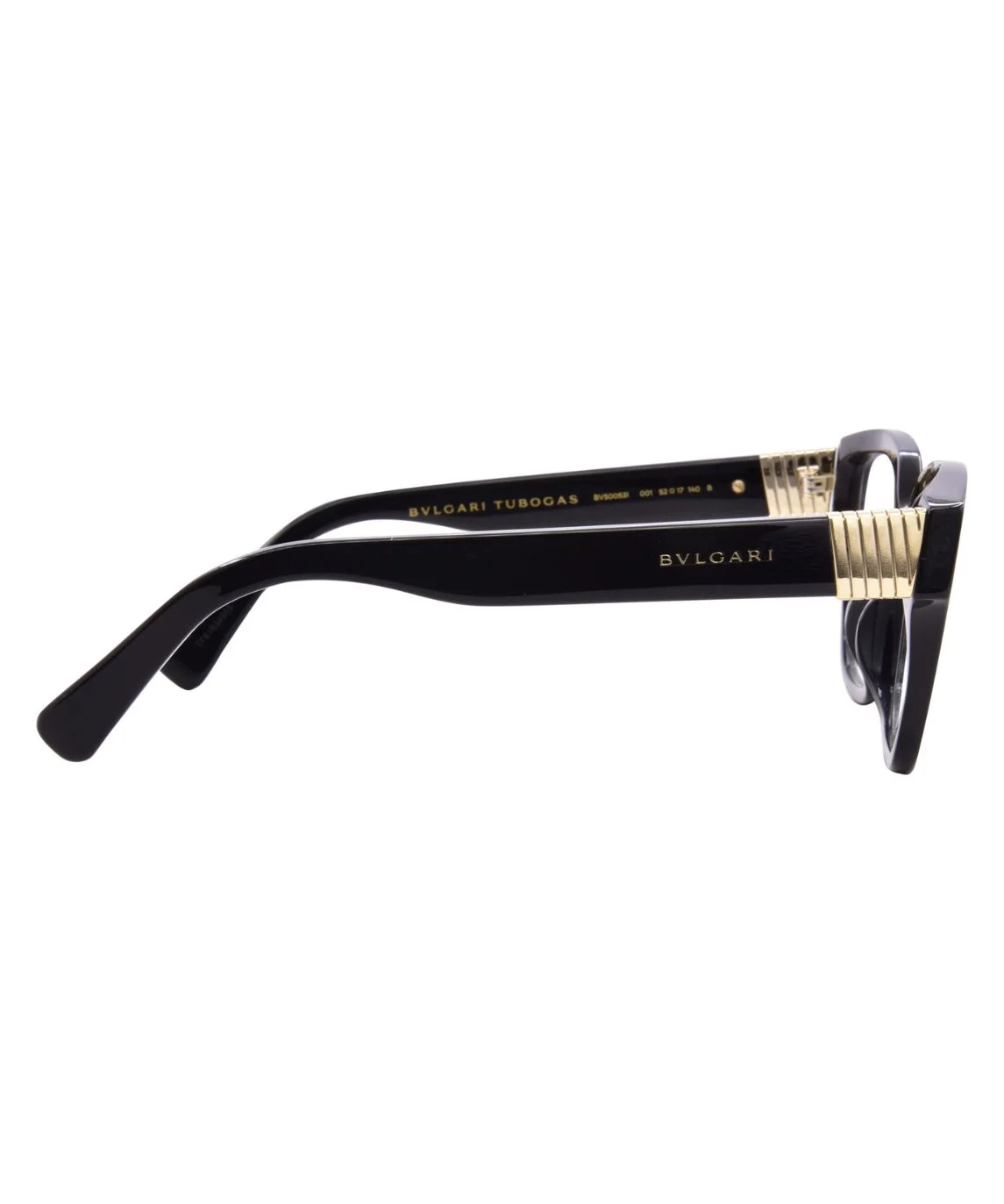 Bvlgari Tubogas BV50053I 001 Eyeglasses Women's Shiny Black Full Rim 52-17-140 - Image 3