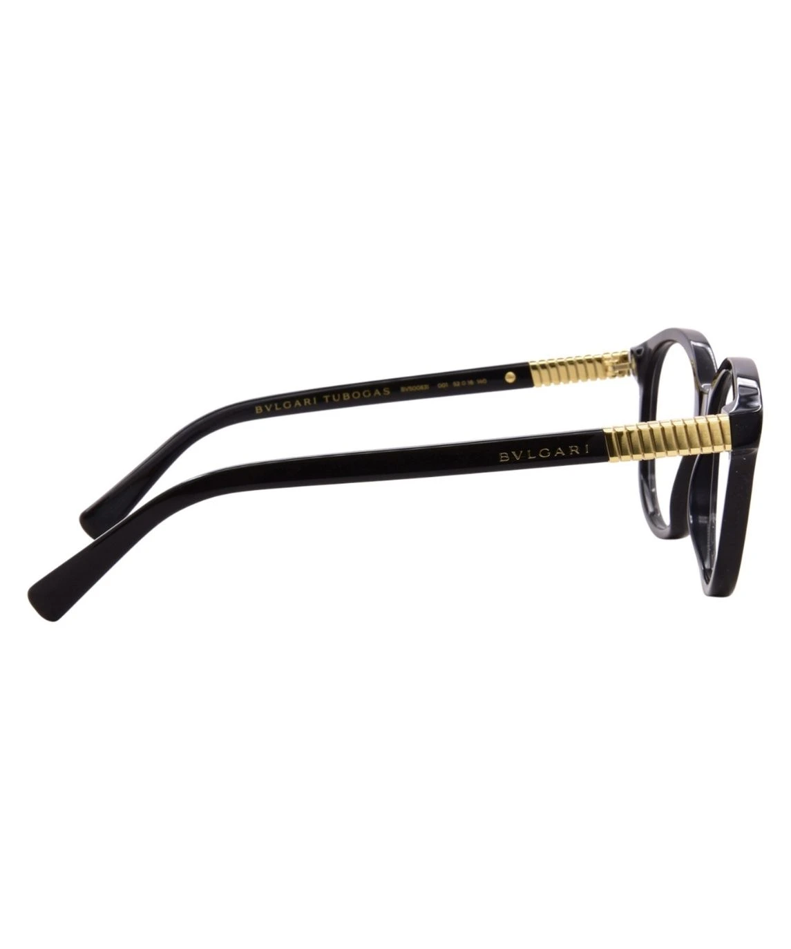 Bvlgari Tubogas BV50083I 001 Eyeglasses Women's Shiny Black Full Rim 52-16-140 - Image 3