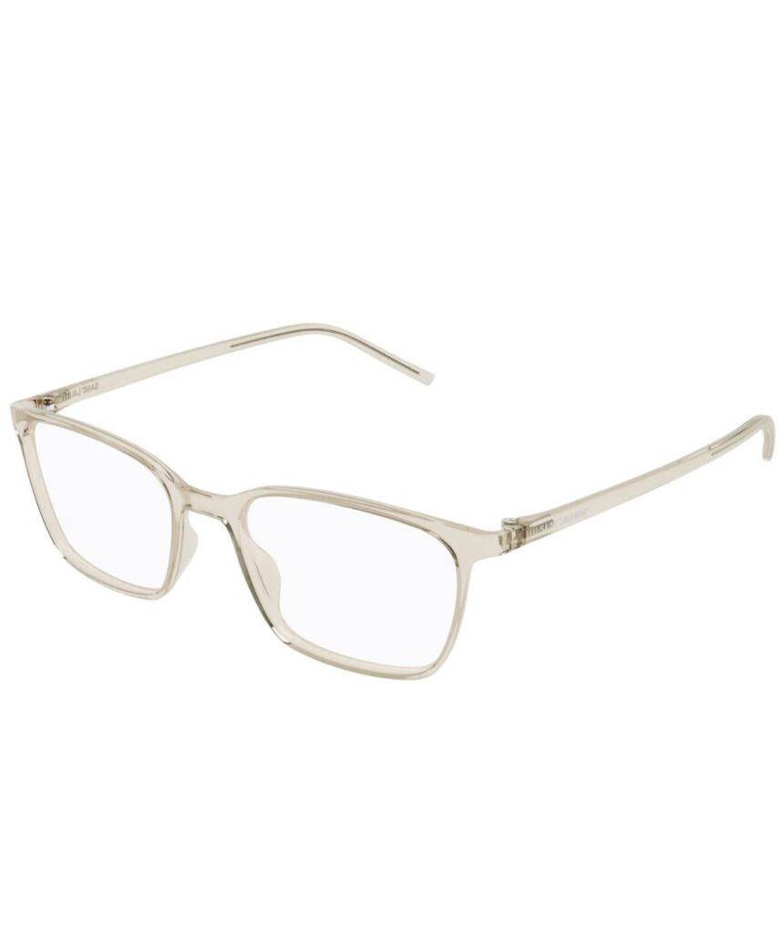 Saint Laurent SL 885 004 Eyeglasses Beige Full Rim Rectangle Shape 53-18-145