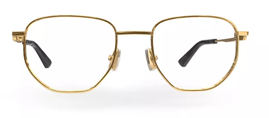 Bottega Veneta BV1301O 001 Eyeglasses Gold Full Rim 50-19-145 - Image 2