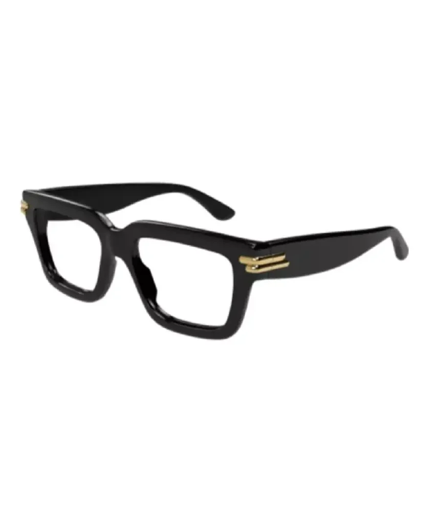Bottega Veneta BV1324O 001 Eyeglasses Black Full Rim Square Shape 53-17-140
