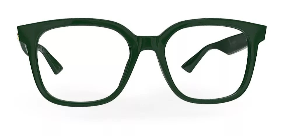 Bottega Veneta BV1334OA 003 Eyeglasses Green Full Rim Square Shape 52-18-145 - Image 2
