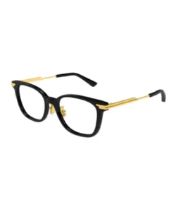 Bottega Veneta BV1338OJ 001 Eyeglasses Women's Black/Gold Full Rim 53-17-140