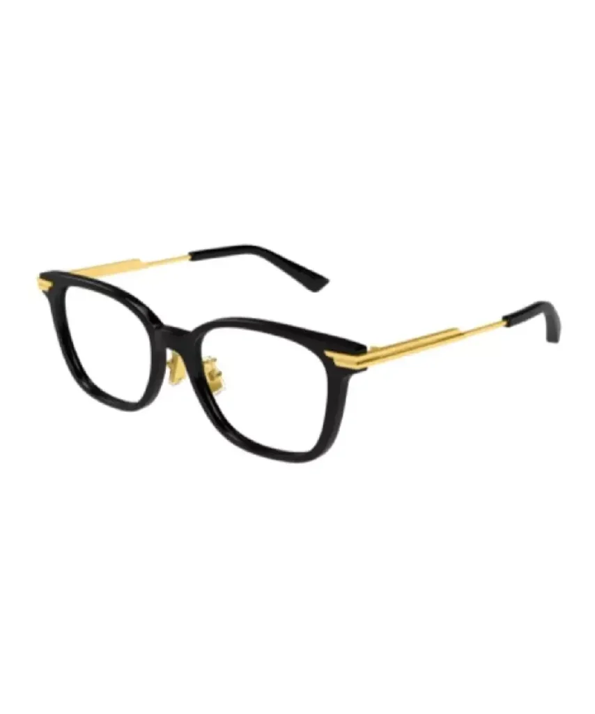 Bottega Veneta BV1338OJ 001 Eyeglasses Women's Black/Gold Full Rim 53-17-140