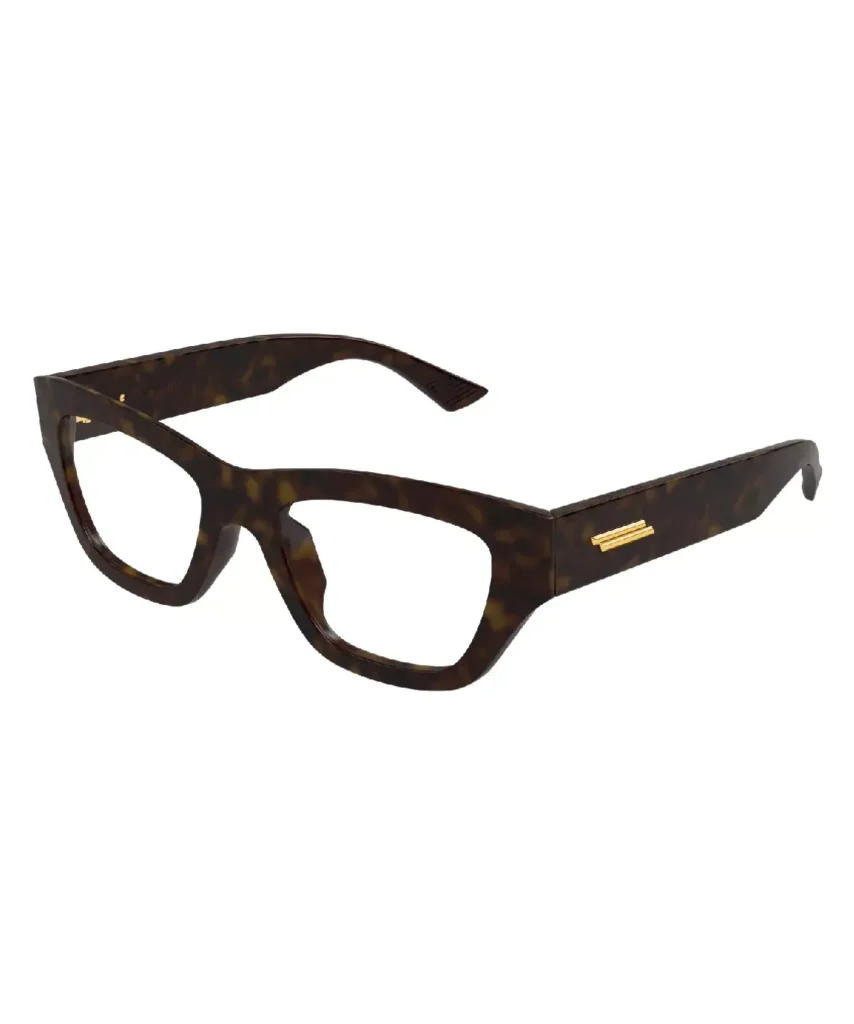 Bottega Veneta BV1360O 007 Eyeglasses Women's Havana Full Rim Cat Eye 51-19-140