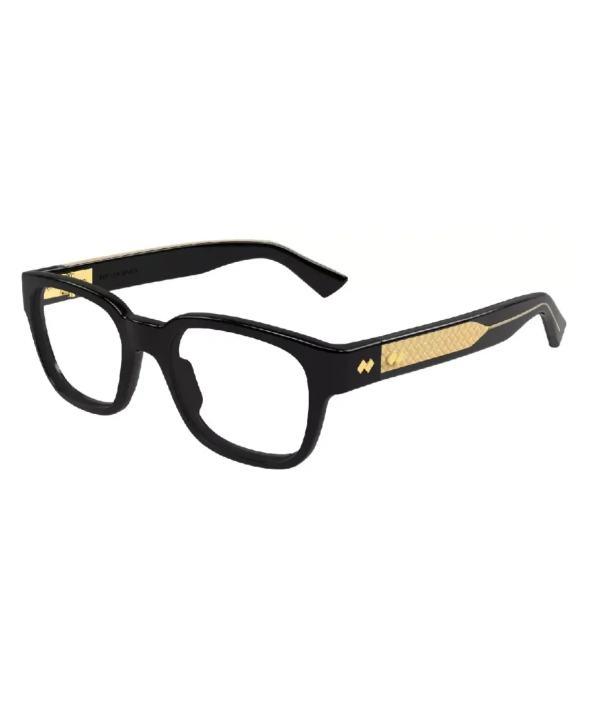 Bottega Veneta BV1403O 005 Eyeglasses Black Full Rim Rectangle Shape 54-19-140