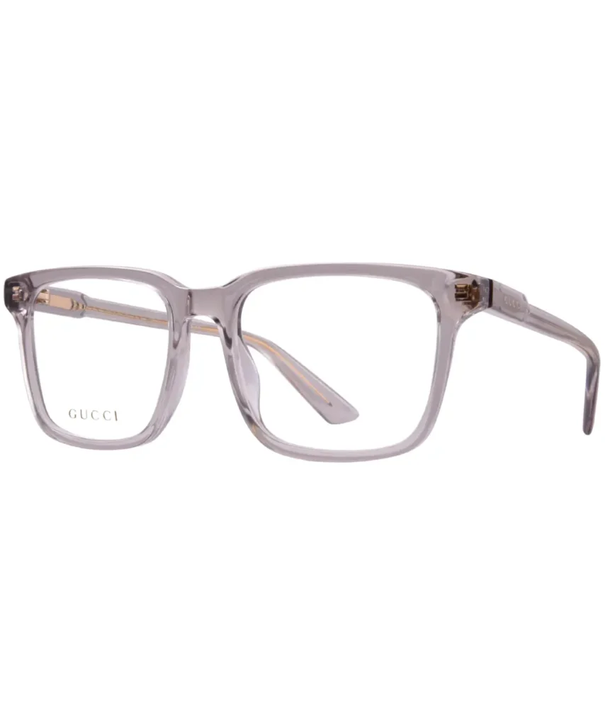 Gucci GG1120O 007 Eyeglasses Men's Grey Transparent Full Rim 55-19-145