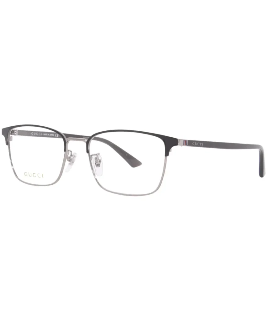 Gucci GG1124OA 003 Eyeglasses Men's Black/Brown Full Rim Rectangle Shape 55mm