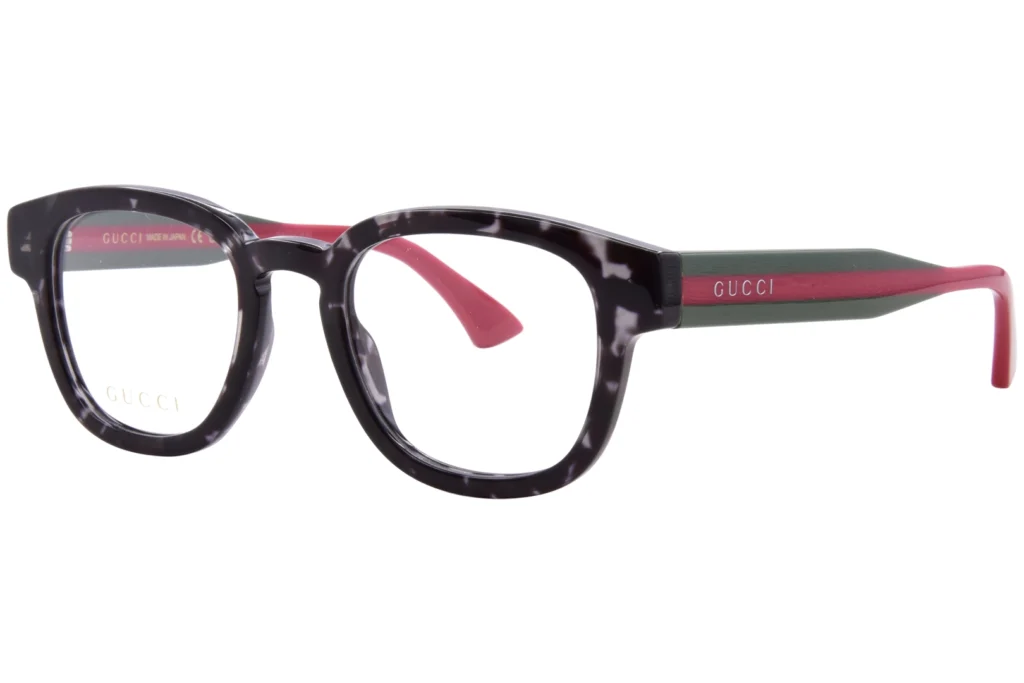 Gucci GG1992O 001 Eyeglasses Men's Black/Green Full Rim Round Shape 48-21-145