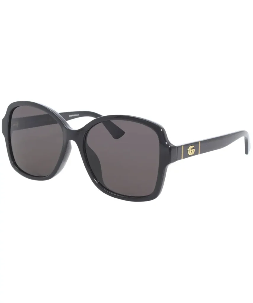 Gucci Gucci-Logo GG0765SA 002 Sunglasses Women's Black/Grey Lens Butterfly 57mm